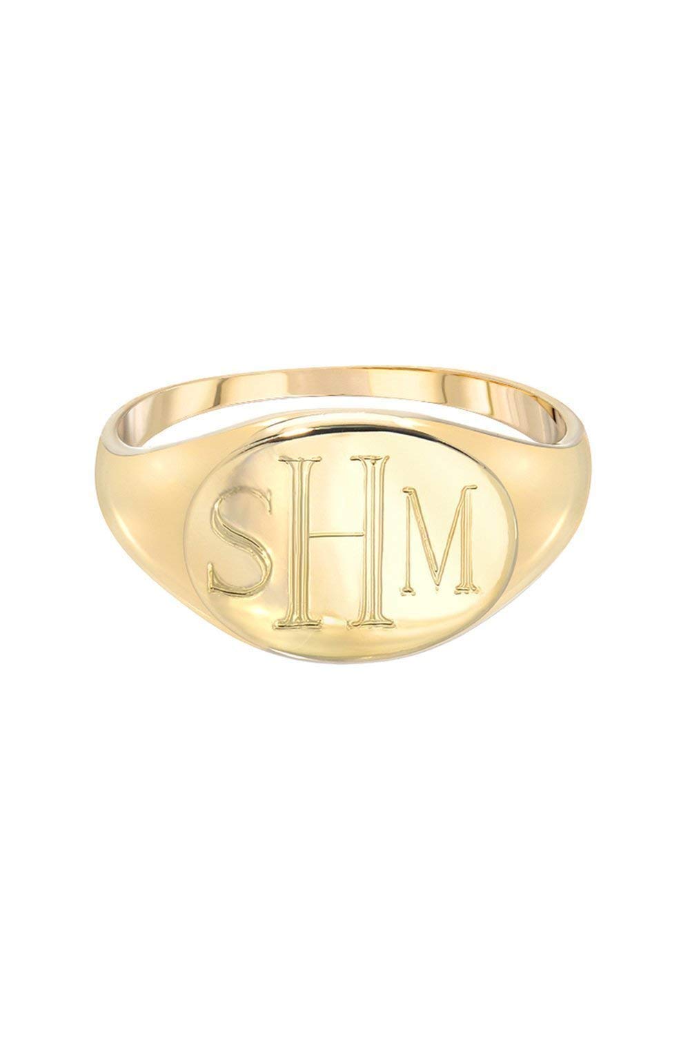 Monogram Signet Ring, Bold Chunky Personalized Letter Ring, Custom Up to 3 Letters, Sterling Silver, Gold Vermeil, Rose Gold Vermeil, Handmade, Zoe