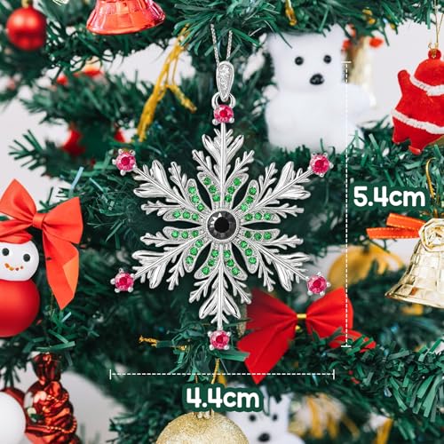 Personalized Snowflake Photo Ornament, Custom Memorial Photo Inside Ornaments, Christmas Hanging Snowflakes Home Decor for Family Xmas Party, Silver & Green Projection Pendant 2025