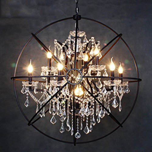 Lustre cristal pour restaurant et café bar - Grand luminaire rétro E14