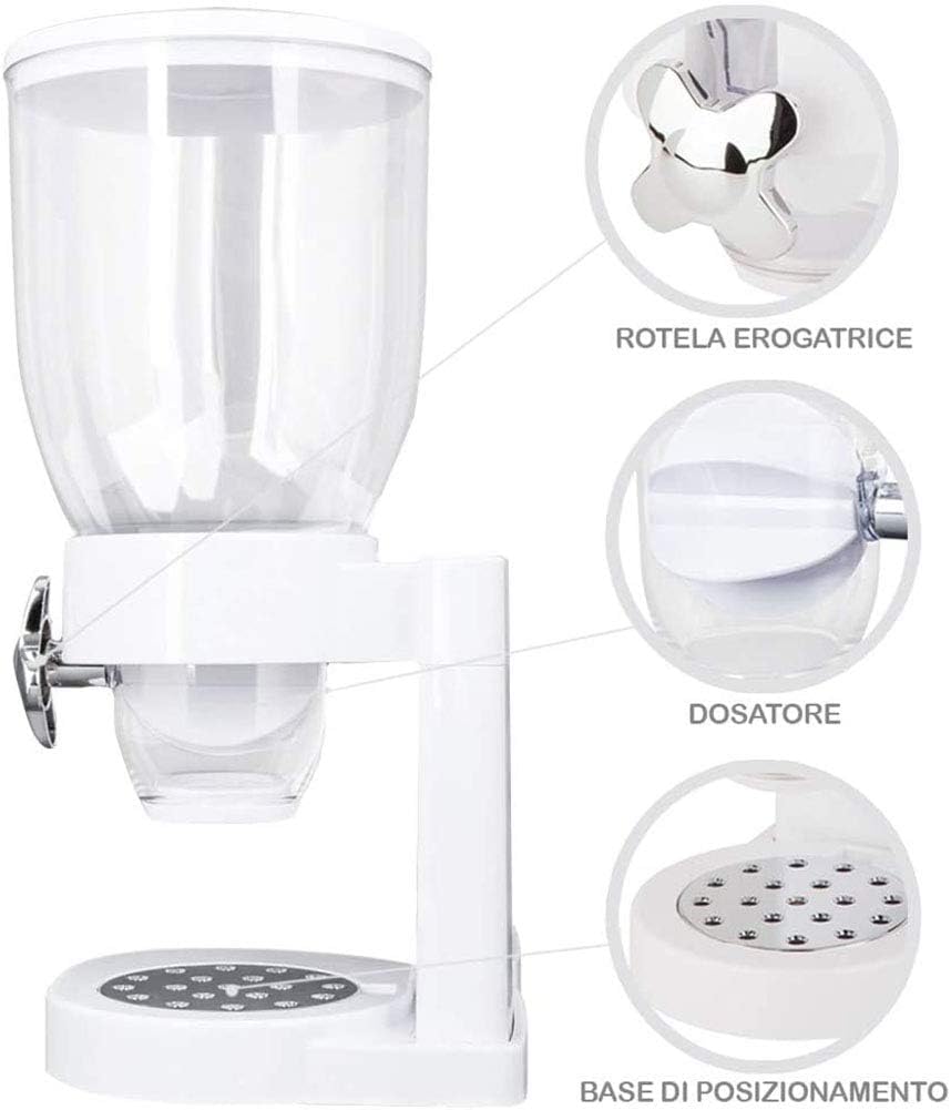 Distributeur de céréales - 5 L - En plastique transparent - Pour aliments secs, pâtes et collations