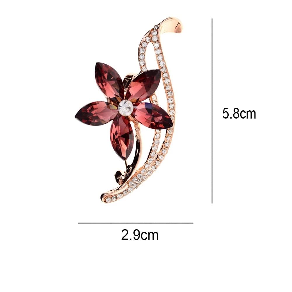 Spille con Fiori semplici con Strass per Gioielli da Donna Eleganti con Spilla da Sposa Estiva