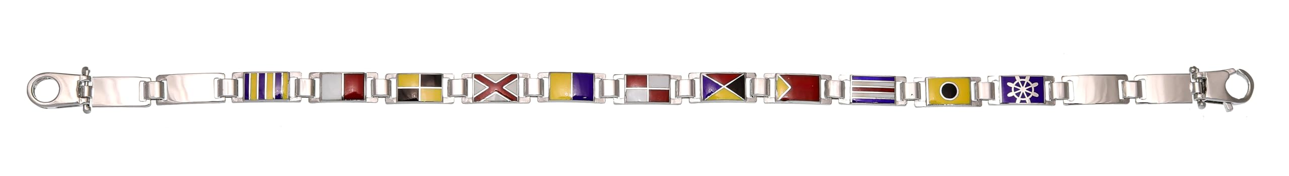 Generico BRACCIALE IN ARGENTO 925 ANALLERGICO SMALTATO A FUOCO E LEVIGATO A MANO IN ITALIA CM21 LARGHEZZA 5.40MM MODELLO ARCADIA