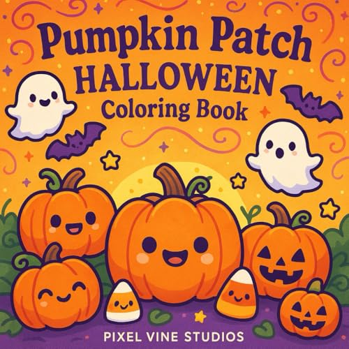 Pumpkin Patch Halloween Coloring Book: 40 Simple & Cute Halloween