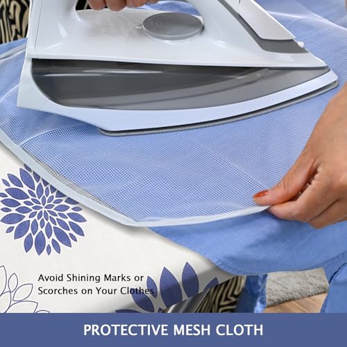 Image of SheeChung Ironing Board Cover and Pad 18 inchx49 inch,Thick Scorch Resistant Padding,Heavy Duty Ironing Cover Fits Extra Wide Boards,Elastic Edge & Adjustable Fastener,Silicone Coating,Dahlia