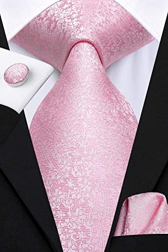 Image of Hi-Tie Father and Son Tie Set Striped Plaid Ties for Men and Boys Silk Necktie Pocket Square Set for Wedding Gifts