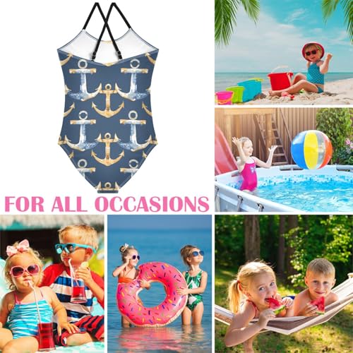 Image of Girls One Pieces Swimsuit Cute Beach Swimwear with Adjustable Strap 3-10 Years