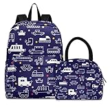 Sac à déjeuner isotherme : matériau de haute qualité, toile résistante à l'eau et durable et doublure en PEVA de qualité alimentaire (sans BPA). La doublure isotherme peut garder les aliments et les boissons au chaud et au froid pendant 8 à 12 heures. Avec sac de glace, il gardera mieux au froid