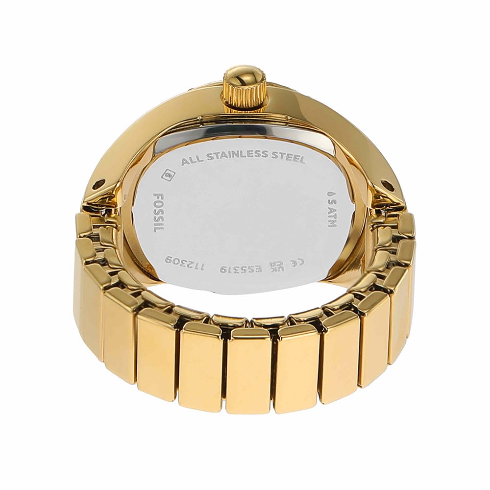 Fossil damski zegarek Ring, kwarcowy mechanizm dwukierunkowy z paskiem ze stali szlachetnej