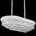 Crystal Chandeliers for Dining Room Light Fixtures Over Table, Modern Crystal Chandeliers for Kitchen lsland, 9 Lights Empire Style Chrome Luxury Lighting Fixtures for Living Room Bar L31 Inch