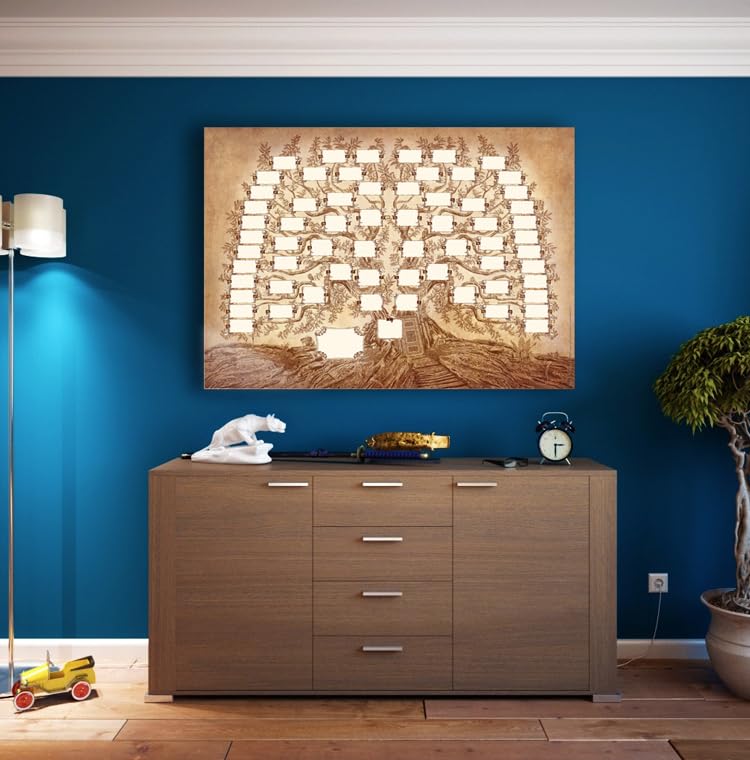 Arbre généalogique 7 générations imprimé sur papier durable de 240g avec guides inclus