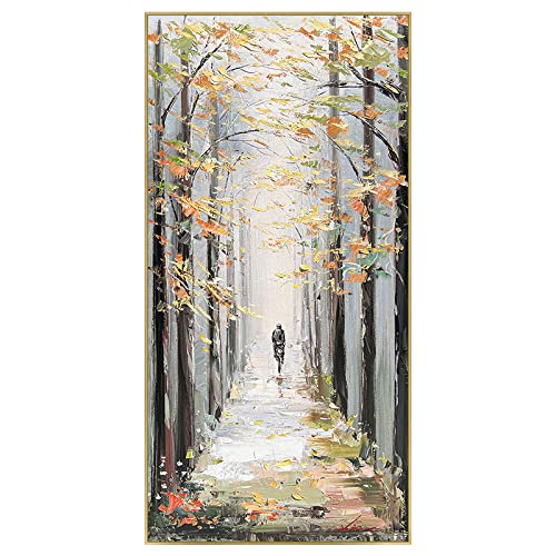 Peinture couteau 3D forêt de bouleaux pour une atmosphère poétique et apaisante