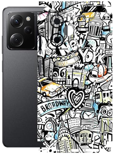 Image of AtOdds - Full Body Back Screen Guard Protector Film - Lamination Wrap Skin Sticker Compatible with Poco X5 PRO (5G) | Scratchproof Matte Finish (Graffiti 26)