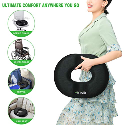 Donut Pillow For Tailbone Pain - Memory Foam Car Office Chair Seat Cushion - Hemorrhoid Cushions Relief Support Bed Sores , Prostate , Coccyx , Sciatica , Pregnancy , Postpartum #TOP2