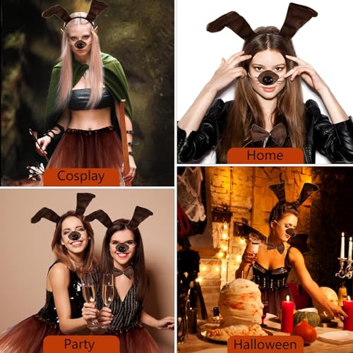 Coopay Conjunto de 6 peças de fantasia de cachorrinho de cachorro, faixa de orelha de cachorro, grav