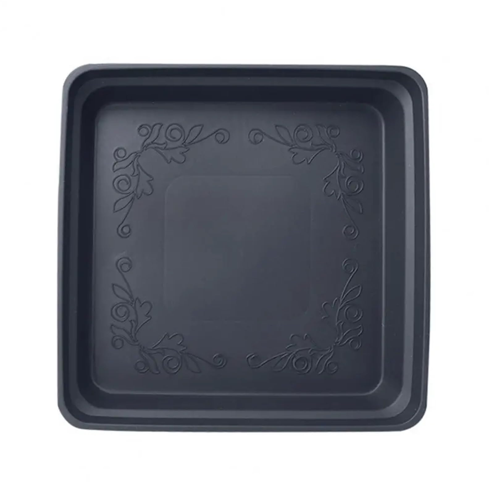 GIUPLOKID Plastic Drip Trays, Plant Saucer Square Plastic Drip Tray Multicolor Indoor Outdoor Overwatering ion(Black Gray 36cm)