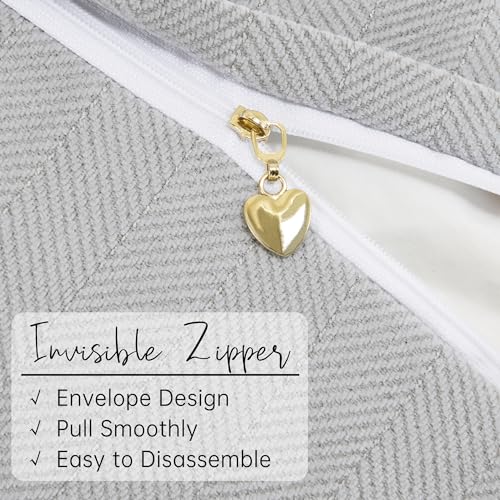 ZWJD Light Gray Pillow Covers 18x18 Set of 2 Chenille Throw Pillow Covers with Elegant Design Soft and Luxurious Decorative Throw Pillows for Couch, Bed, and Home Decor