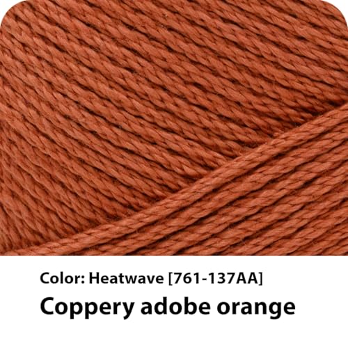 Image of Lion Brand Yarn, 24 /7 Cotton Yarn, Heatwave, Orange, 3 Pack | Light Worsted 100% Mercerized Cotton Yarn for Crochet, Knitting, Craft, 185 Yards of Natural Fiber for Tees, Bags, Dishcloths