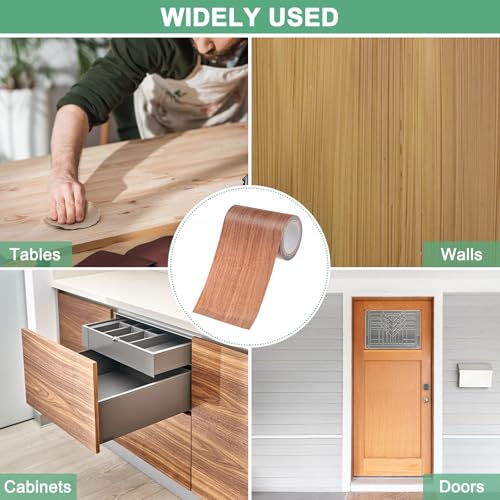 Image of M METERXITY 1-Roll Wood Grain Repair Tape, 3.15in x 15ft Textured Realistic Self-Adhesive Wood Floor Tape Contact Paper for Furniture /Floors /Home [Chocolate Pine]