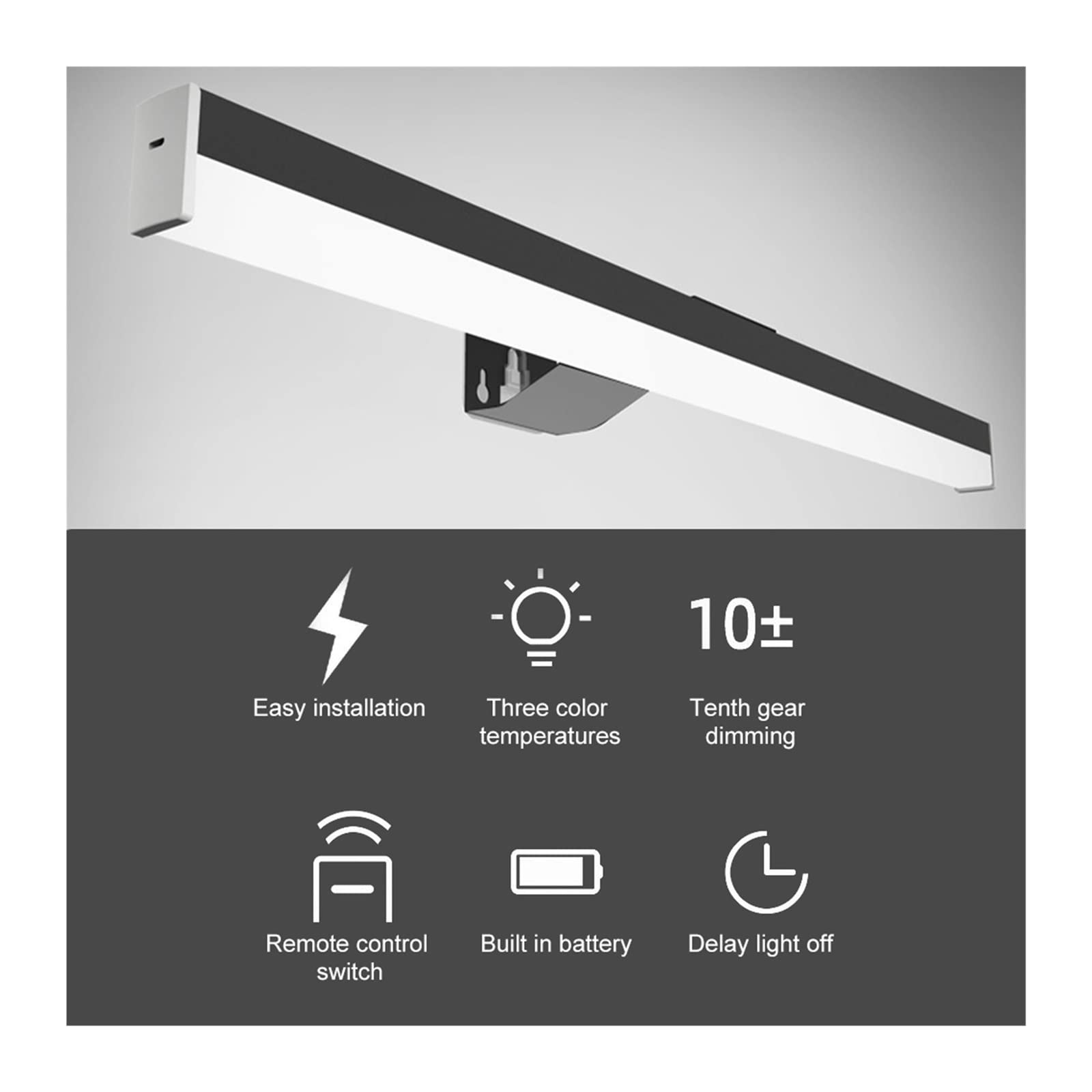 Luci LED per parete 3 modalità con timer remoto Lampada da parete wireless Portrait Art Dartboard USB ricaricabile Picture Light for la pittura Dimmerabile