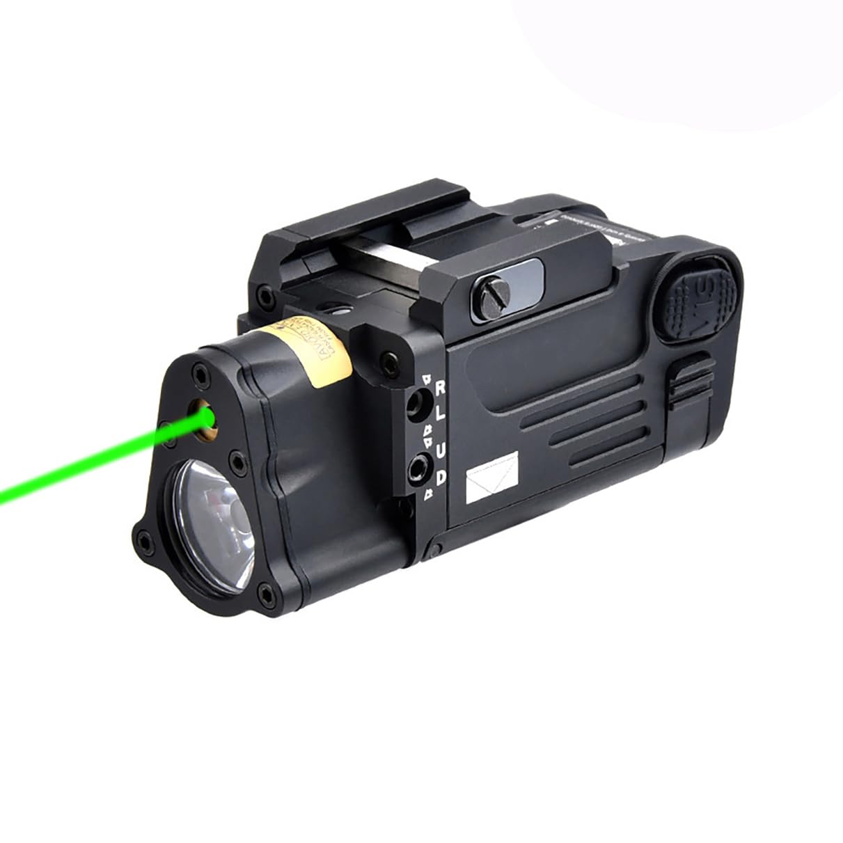 SBLA-LP Red/Green Laser Light Flashlight Sight Combo，LED 400 Lumens Flashlight With Laser，Compact Rail Mount Tactical Flashlight Laser Beams，With Strobe Mode，For 20MM Rail Mount (Green Laser BK)