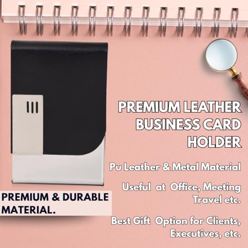 Image of FELSTAR Customized /Personalized Card Holder with Name Engraved, Leather Professional Business Visiting Card Holder /Credit Card Holders Men, Women Day Gift, Corporate Gift for Employees (Black03)