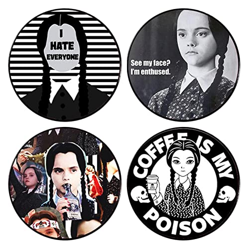 Wednesdays Addams Insignias, Gótico Punk Esmalte Broche Y Pines Halloween, Addams Familia para Ropa, Bolsos, Sombreros, Alfileres Personalizados Lindos, 1, Metal