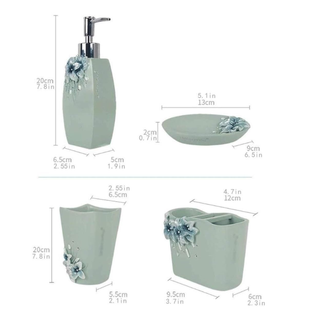 Dispensador Jabón Set Juego De 5 Piezas para Baño, Incluye Dispensador De Jabón, Soporte para Cepillo De Dientes, Dispensador De Jabón para Baño Baño Accesorios