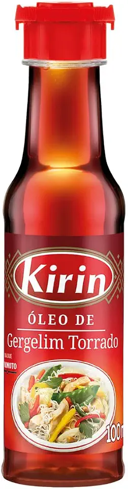 Óleo de Gergelim Torrado Kirin 100 mL para Saladas Carnes Peixes Culinária Oriental