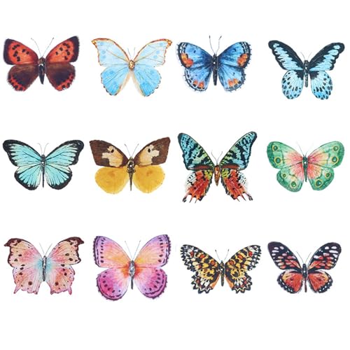 elook 36PCS 3D Butterfly Stickers, Butterflies Decoration, Colorful Butterflies Wall Decals for Wall, Window, Birthday