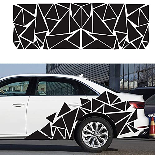 JUST N1 1Pcs Triangle Car Decals Universal Glossy Car Decals Triangle Graphics Decal Sticker for Car Side Body,DIY Car Body Sticker (Black)