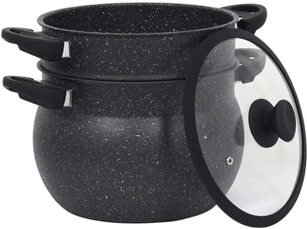 Royal Swiss Couscoussier Ø28 cm, 12L, revêtement pierre anti-adhésif, induction