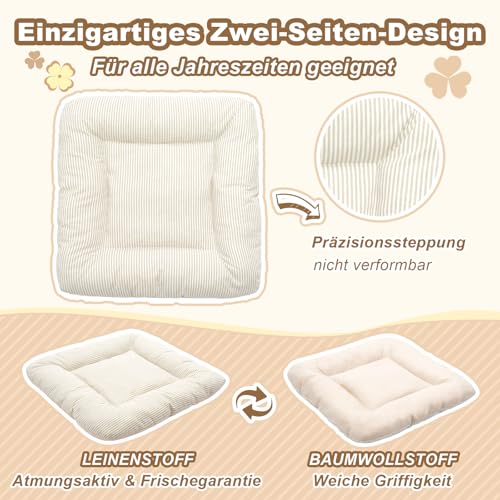 Jiupety Hundehöhle Hundehütte Indoor mit Rahmen, Waschbare, Zusammenklappbare Hundezelt, Hundehaus für Drinnen, Belüftbares Hundebett mit Dach für 4-9 kg, M Größe 43x43x43 cm, Beige