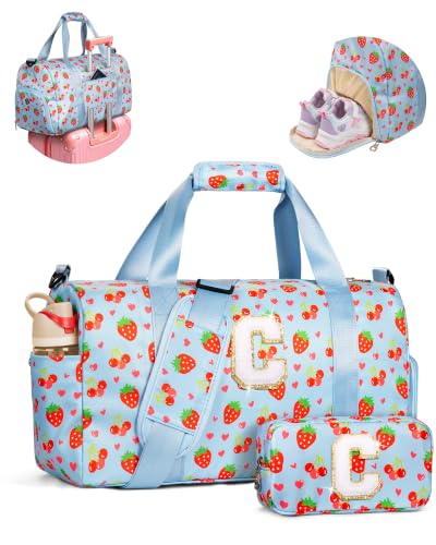 Elilier Girls Overnight Bag, 6 7 8 9 10 11 12 Year Old Girl Gifts, Letter C