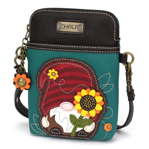 Image of CHALA Cell Phone Crossbody Purse-Women PU Leather /Canvas Multicolor Handbag with Adjustable Strap