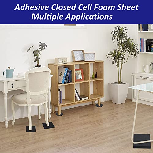 Image of Foam Padding Sheets with Adhesive Backing - Self Stick Neoprene Insulation Foam,22PCS 1 /16 Inch Thick X 4 Inch Long X 4 Inch Wide - Closed Cell Foam Sheet Square Pad