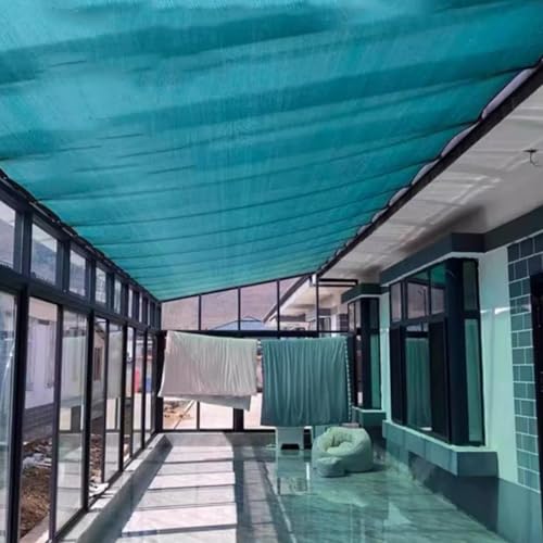 Toile d'ombrage extérieure contre la chaleur : filet vert 4x7m avec œillets - 8