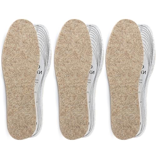 Plantillas de fieltro de lana, 3 pares cortables, absorbentes miniatura 7