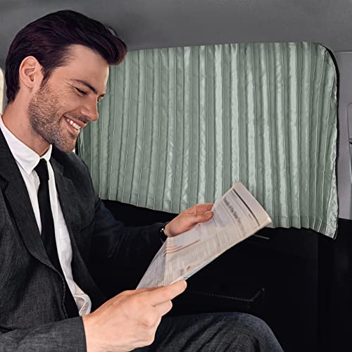 Image of ZATOOTO Car Side Window Sun Shade - 2 Pcs Grey Magnetic Privacy Sunshades - Curtain Keeps Cooler Screen for Baby Sleeping
