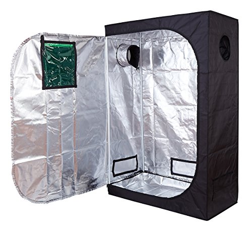 Topolite 24"X24"X48" 32"X32"X63" 36"X20"X63" 36"X36"X72" 48"X24"X60" 48"X24"X72" 48"X48"X80" 60"X60"X80" Grow Tent Reflective Mylar For Hydroponic Indoor Planting (48"X24"X72" Metal Corner/Window) #TOP15