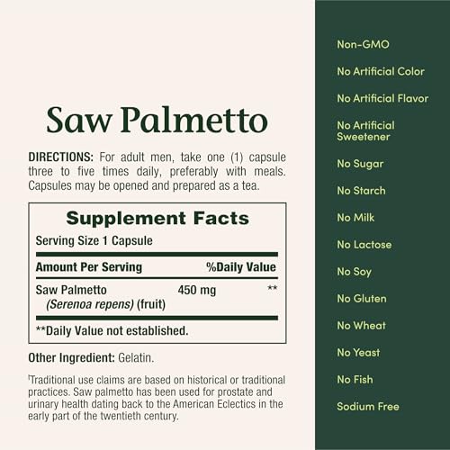 Nature's Bounty Saw Palmetto 450 mg, 100 Capsules - image 5