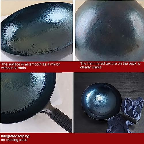 Wok de hierro tradicional con mango 34 cm miniatura 4
