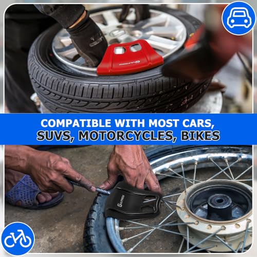 Image of 4 Rim Protectors for Tire Changing, Wheel Rim Guard Kit, Black & Red