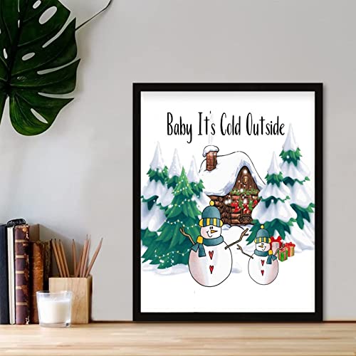 Panneau de table Baby It's Cold Outside cadeau idéal cadre Merry Christmas - 5