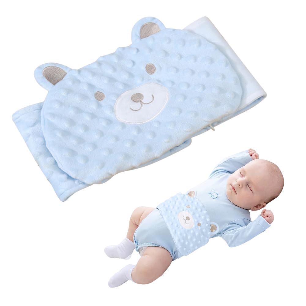 KBIBCK Cinturón anticólico para bebé, Cojín de huesos de cereza, Cinturón anticólico para dolores abdominales y flatulencias, Microondas o Horno, Hipoalergénico y Lavable, Cojín de grano 100% algodón