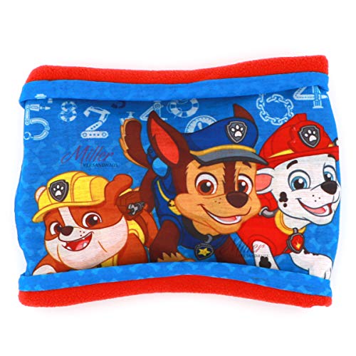 Pat Patrouille Écharpe tubulaire pour garçon avec Rubble Chase & Marshall Bleu/rouge, bleu/rouge, Taille Unique Cover