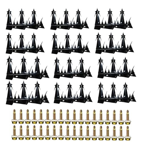 12Pack Metal Anti Climb Spikes 110Inch for Fences and Walls Heavy Duty Metal Fence Spikes Anti Climb Security Spikes for Fence and Wall-Intruder and Animal Deterrent