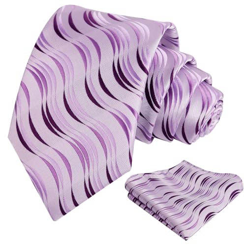 Image of Alizeal Mens 3.15'' Gradient Novelty Pattern Tie Set with Pocket Square Casual Color Tie Set