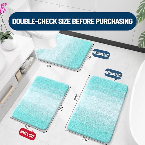 Image of OLANLY Bathroom Runner Rugs Mat 47x24, Extra Soft Absorbent Microfiber Bath Rugs, Rubber Backing, Quick Dry, Washable Long Bath Mats for Bathroom Floor, Tub and Shower, Home Decor Accessories, Teal