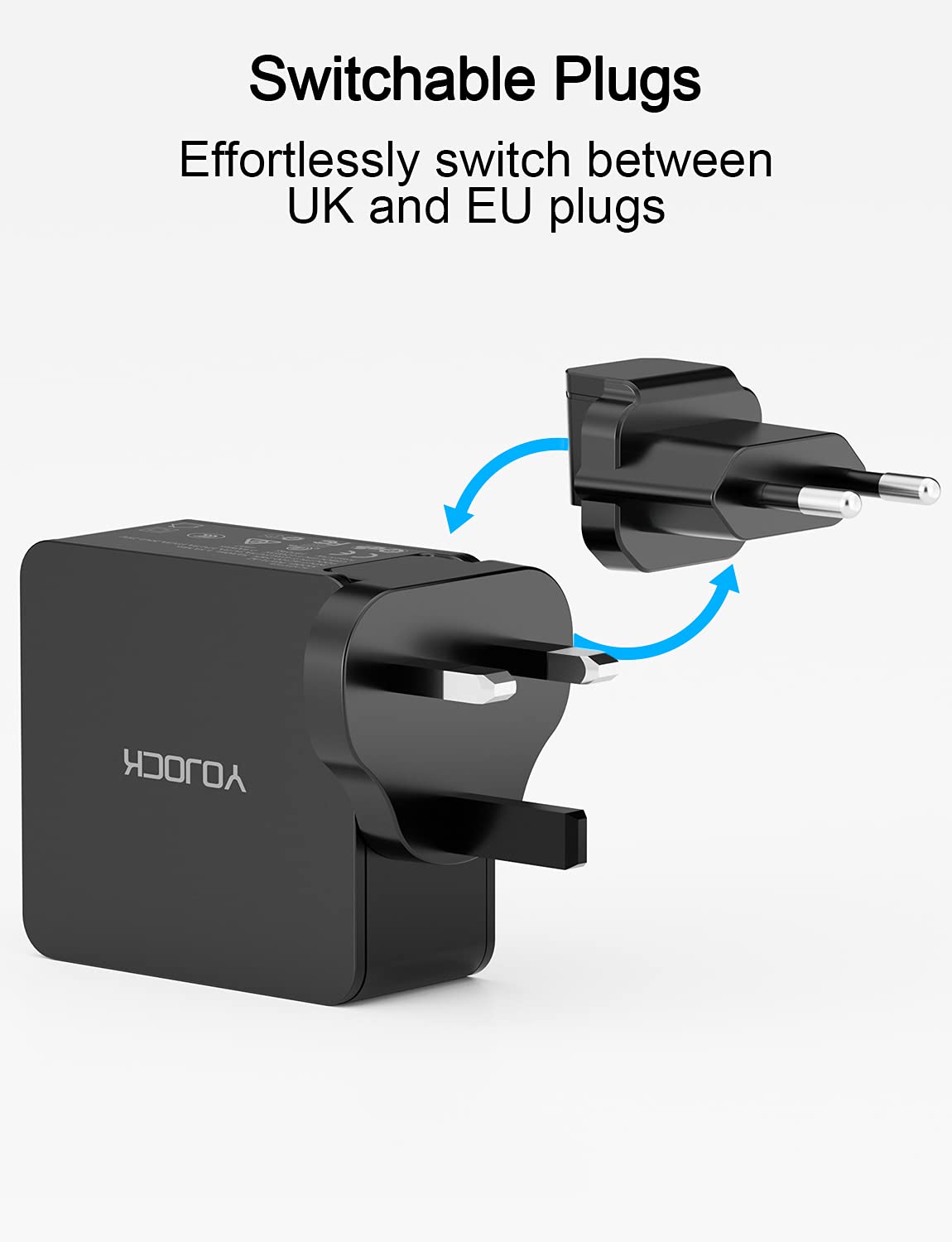 YOJOCK Caricatore USB C 57W Power Power Delivery 3.0, Caricabatterie USB C 2 Porte Quick Charge, Alimentatore USB Compatibile 45W/12W con iPhone12 Pro/SE/MacBook/Galaxy S22 S21 (Black)