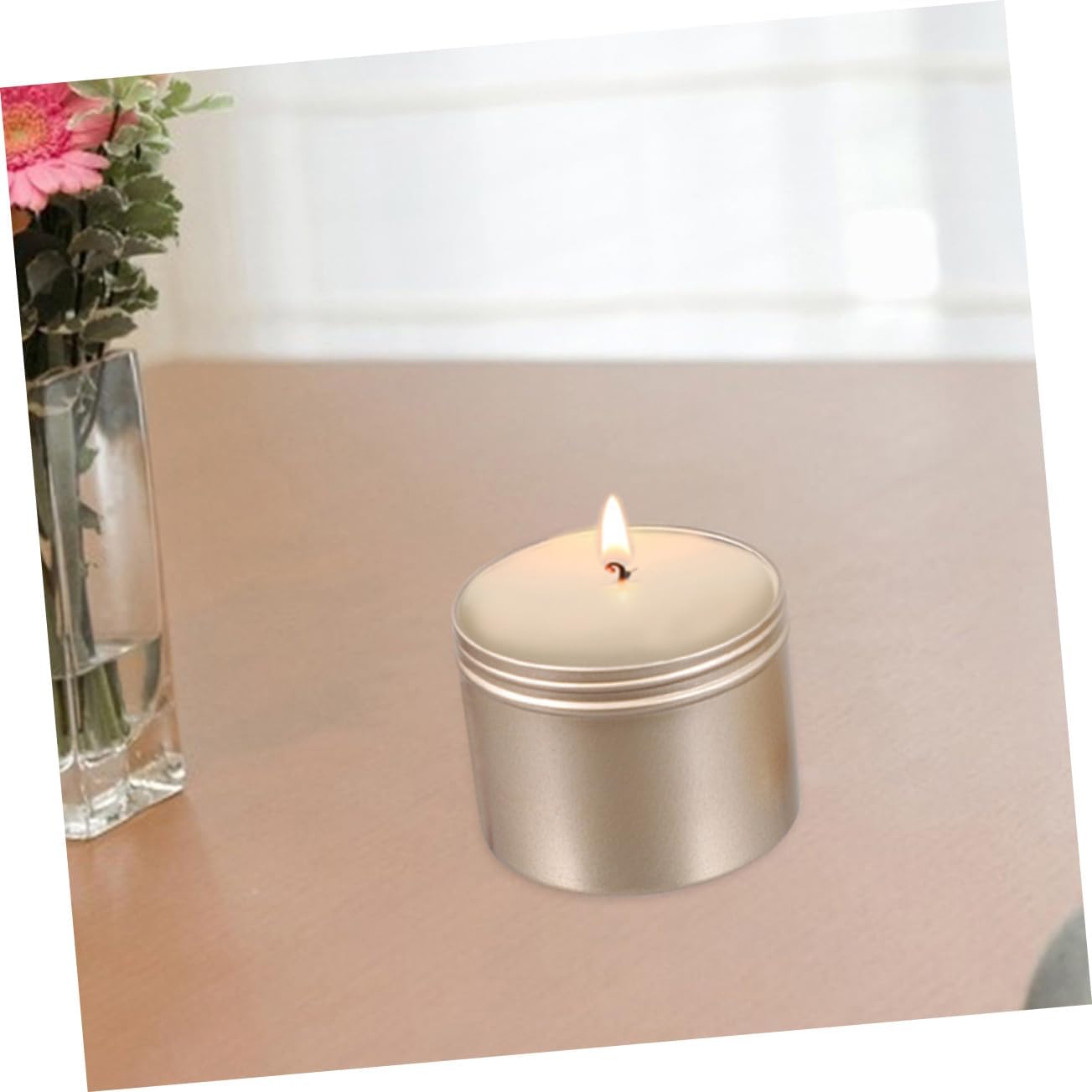 4pcs Golden Aluminum Alloy Candle Container for DIY Xmas Gifts